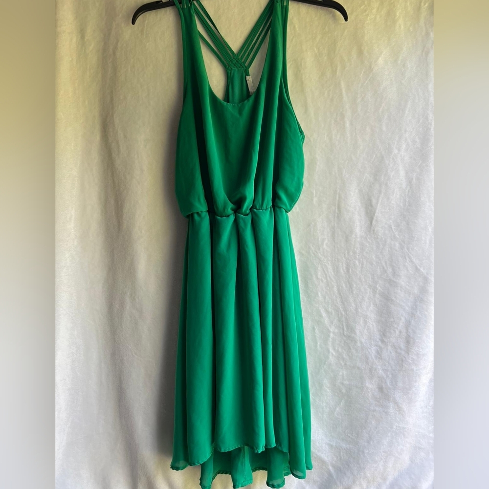 Green flowy dress
